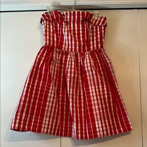 Red and White Plaid Dress